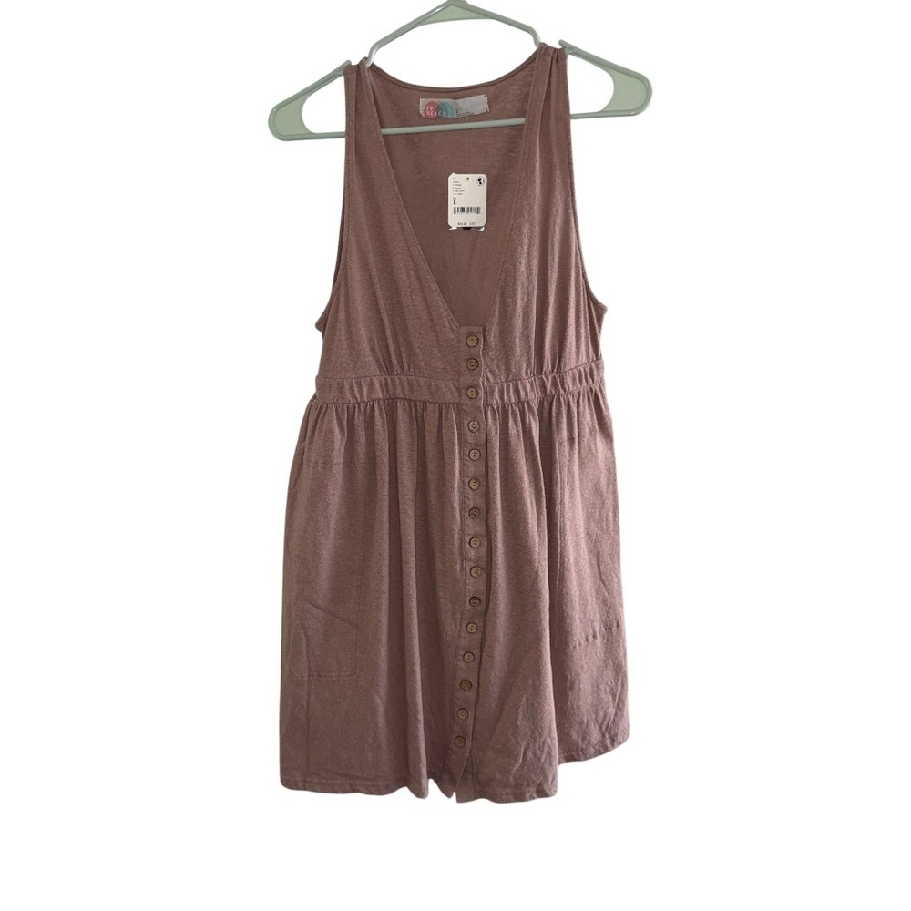 NWT Free People Summertime Mini Dress Gloomy Lavender Womens Size L - Picture 2 of 9